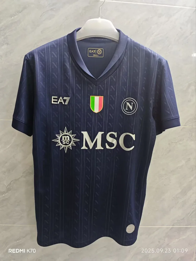 2025/2026 Versão Liga dos Campeões Napoli Camisa Terceiro Fora Futebol  — main view