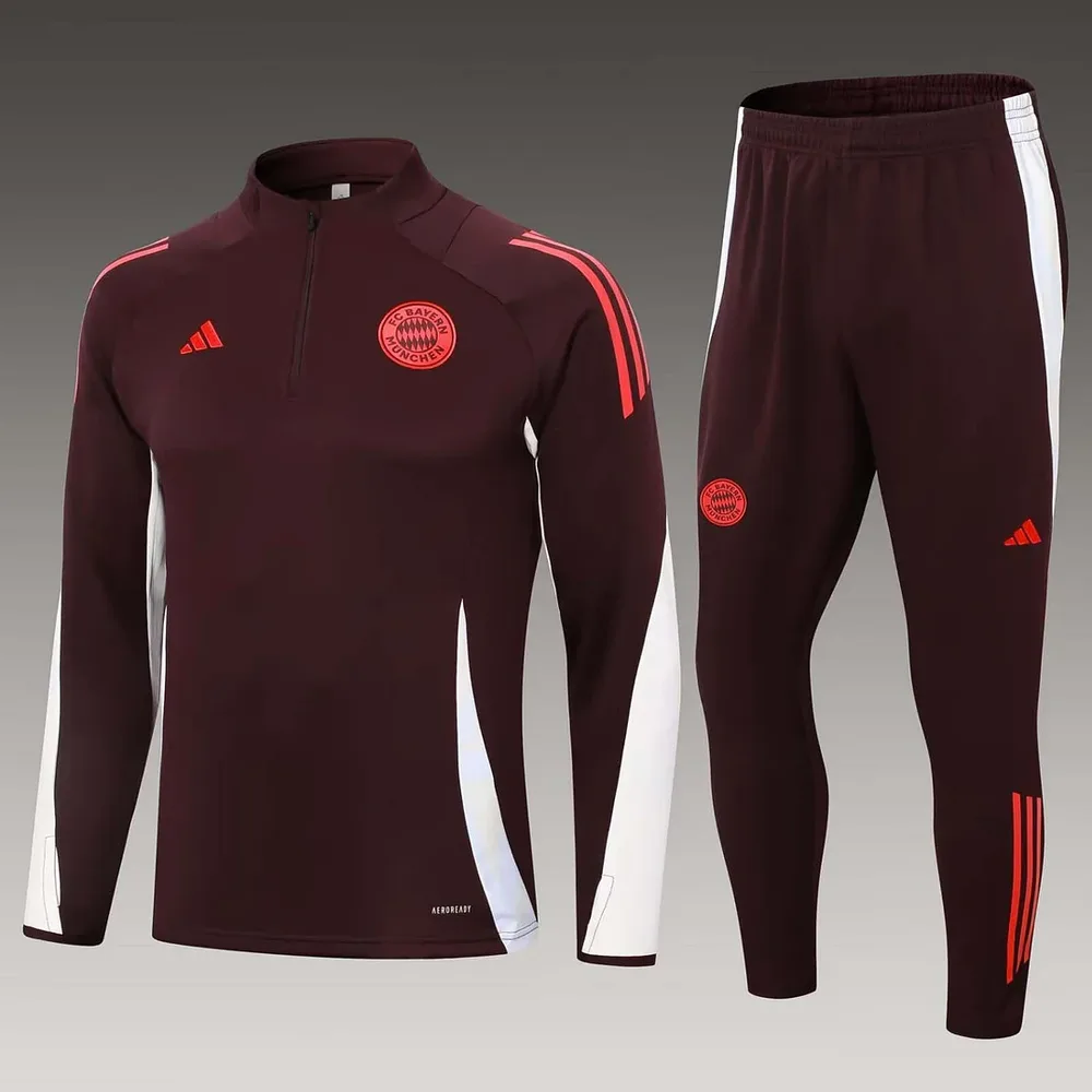 2024/2025 Bayern Munich Ensemble d'Entraînement Half-Pull Violet Foncé Maillot de Football  — main view