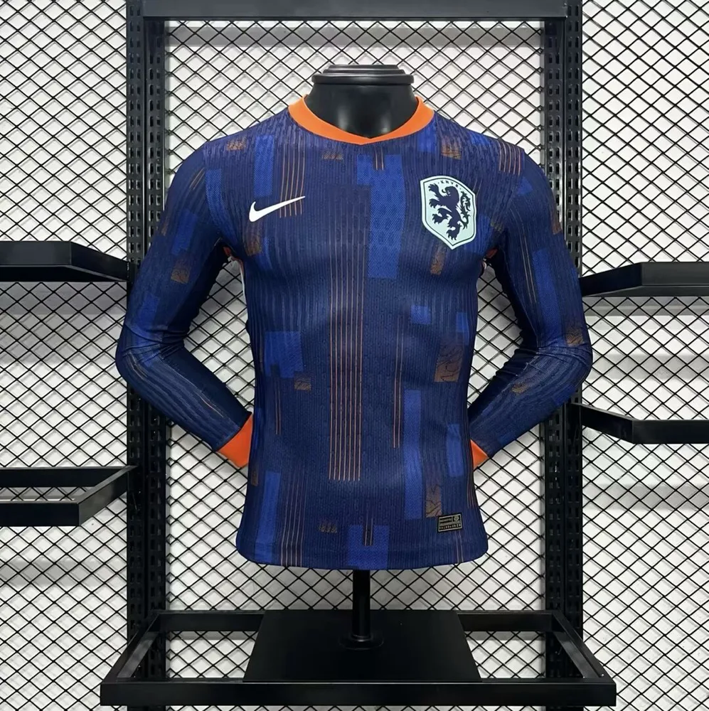 Camiseta Visitante de los Países Bajos Versión Jugador Manga Larga 2024-2025 — main view