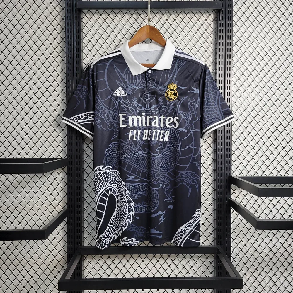 Camisa de Futebol Real Madrid Dragão Chinês Preta 2023/2024 — main view