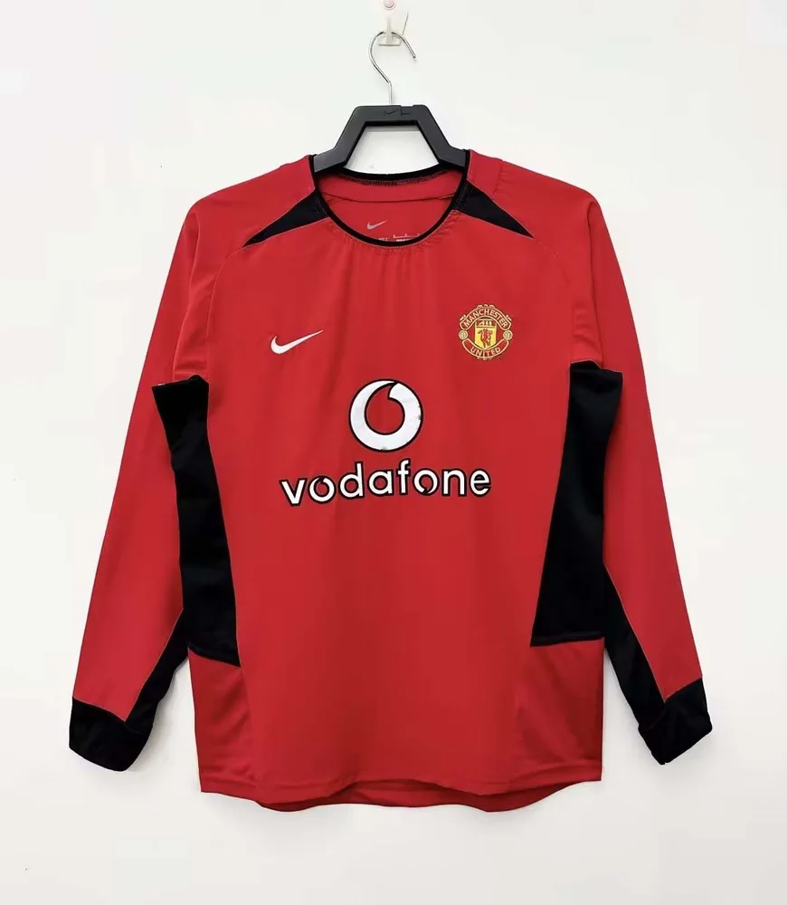 Camisa de Futebol Retro Manga Longa Manchester United Casa 2002-2004  — main view