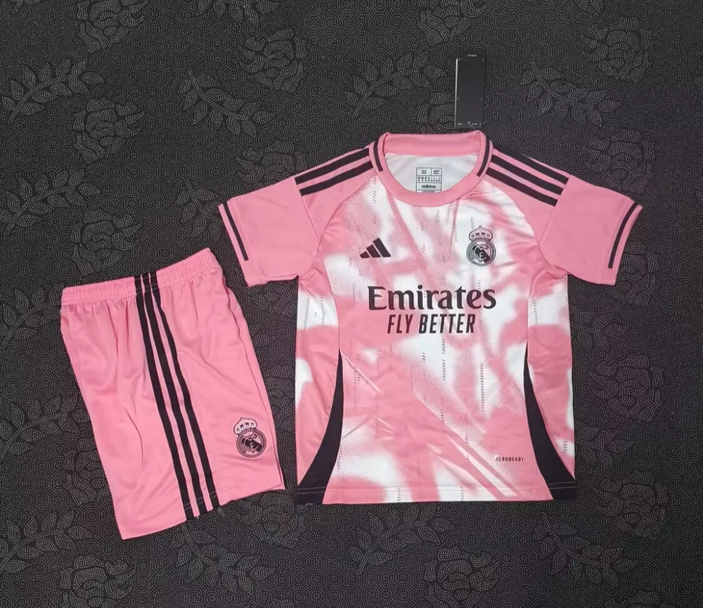 2025/2026 Real Madrid Special Edition pink Football Jersey  Kids Size — main view