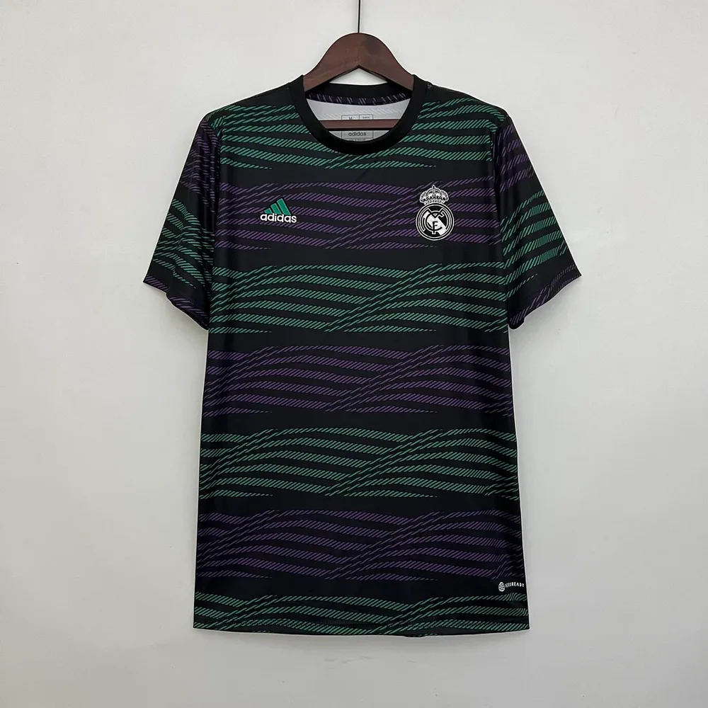 Camisa de Treino do Real Madrid 2023/2024 Listras Verdes e Roxas — main view