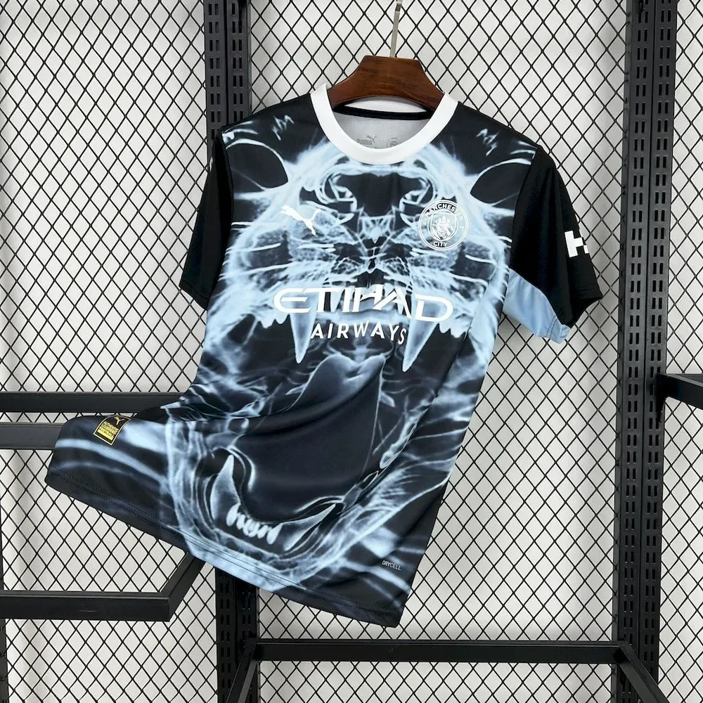2025/2026 Manchester City Schwarz-Blau Konzeptversion Fußballtrikot  — main view