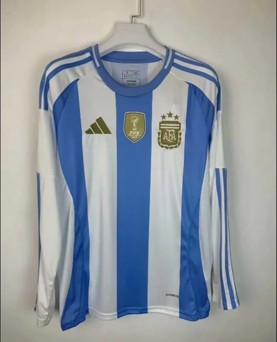 Maillot de football Argentine Domicile 2024 Manches Longues AAA qualité fan — main view