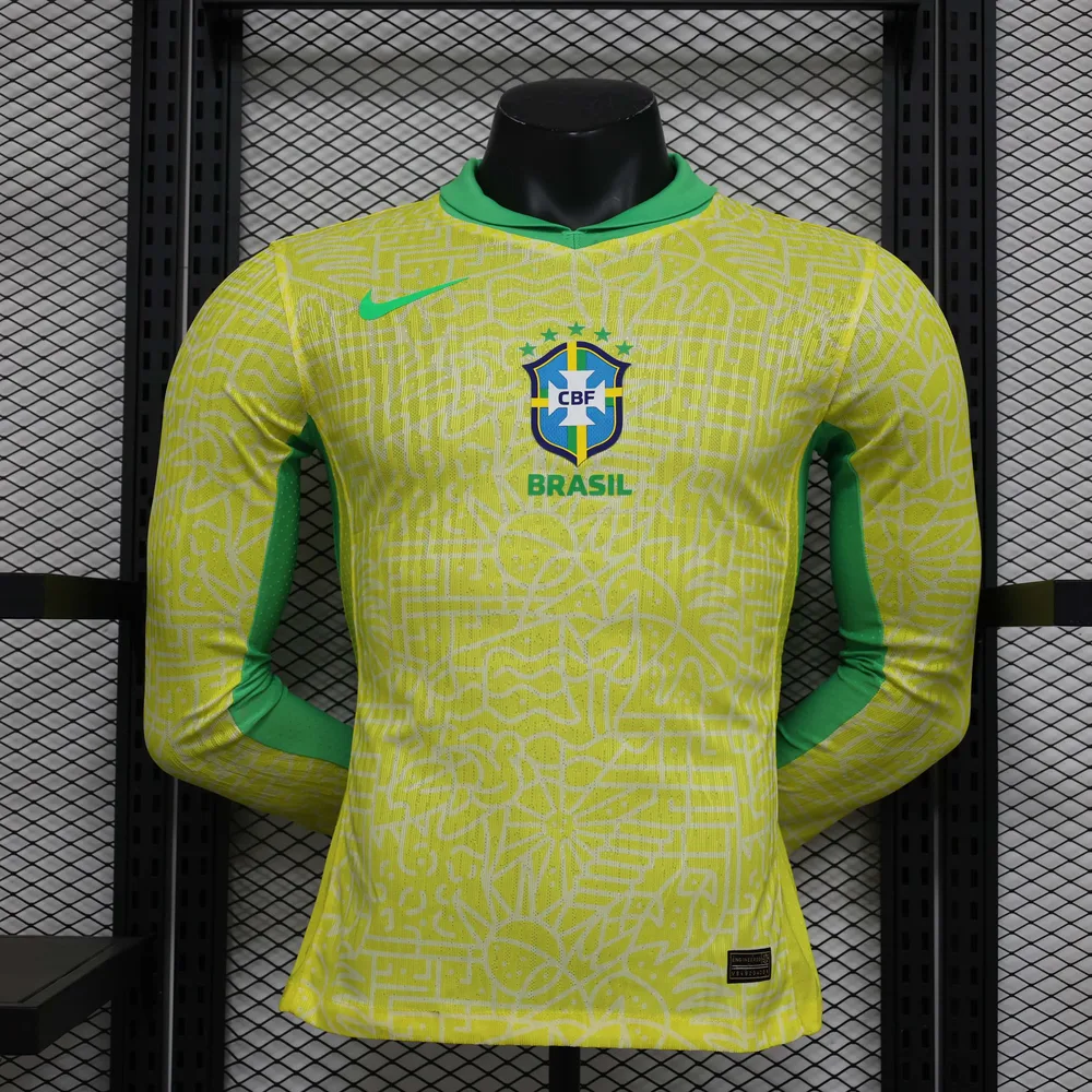 2024 Player Version Long Sleeve Brazil Home Football Shirt  — main view