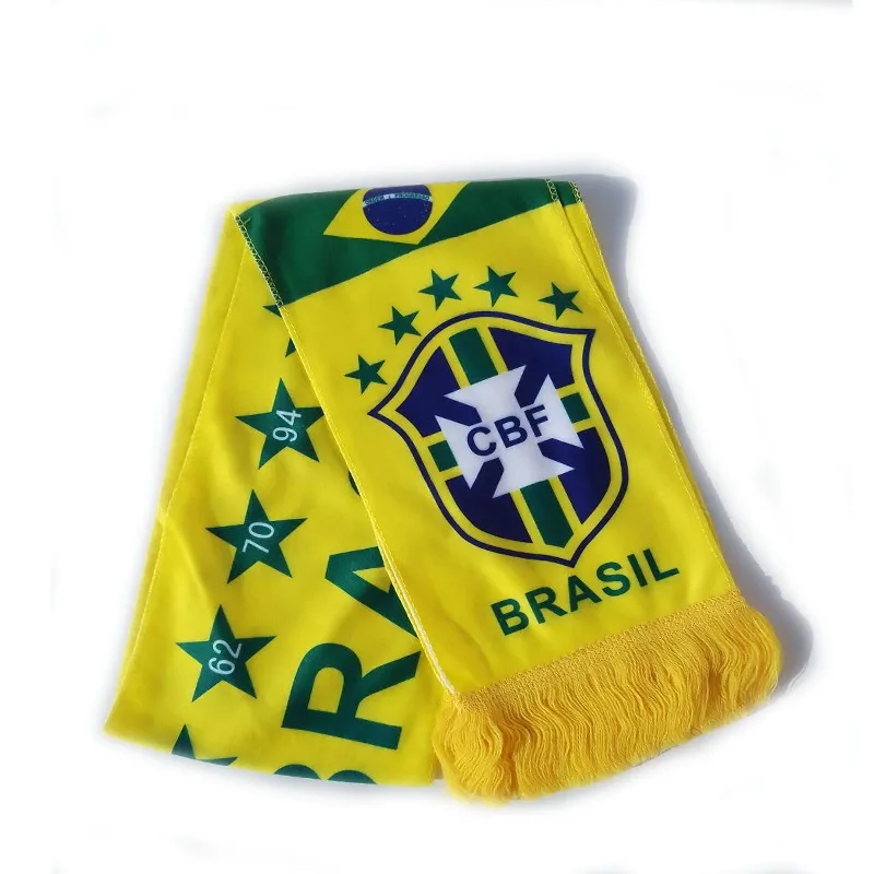 Bufanda de aficionado de Brasil CBF (Estampado de estrellas amarillas) — main view