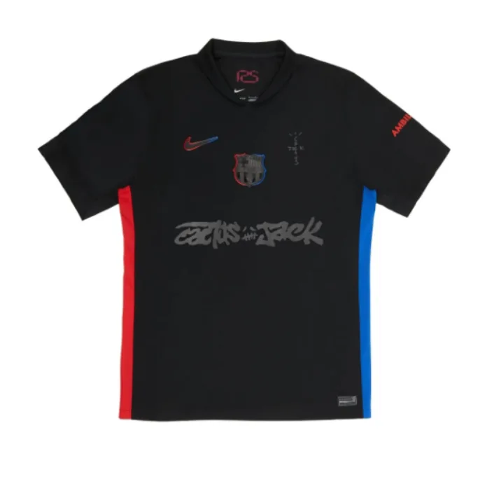 2024/2025 Barcelona x Travis Scott Collab Away Black Advertising Football Shirt  — main view