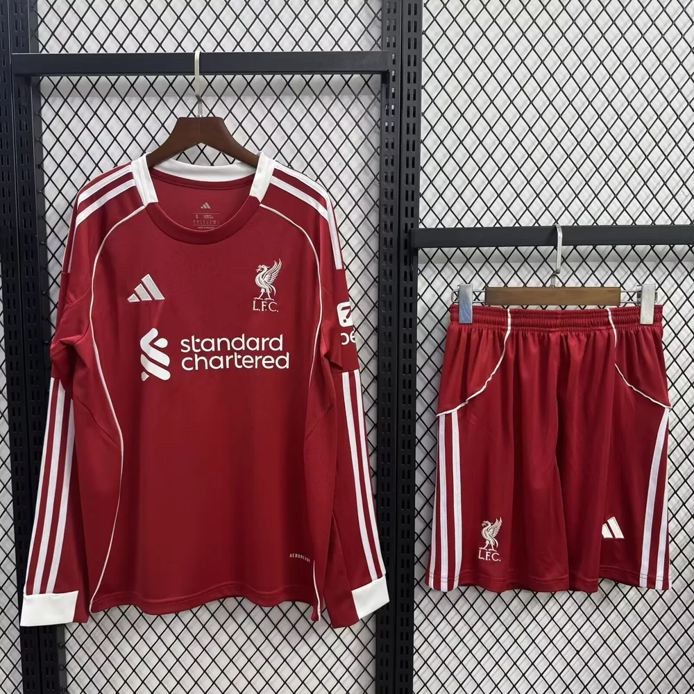 2025/2026 قميص ليفربول المنزل بأكمام طويلة جودة تايلاندية مقاس الأطفال — main view