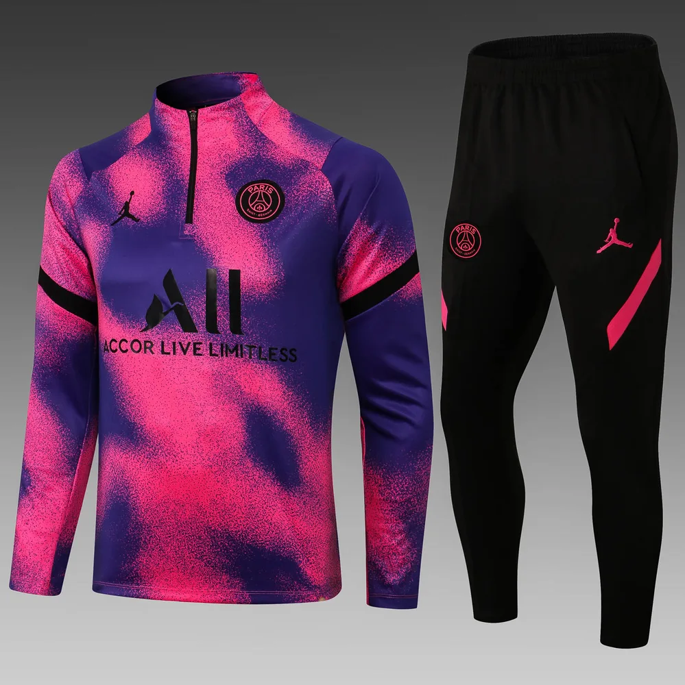 Ensemble d'entraînement demi-zip PSG Paris Saint-Germain rose 2021/2022 — main view