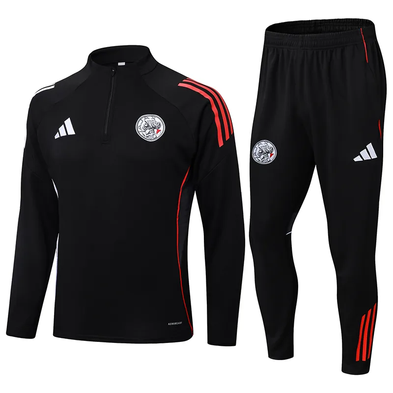 2025/2026 Ajax Conjunto de Entrenamiento Media Cremallera Negro Camiseta de Fútbol  Set — main view