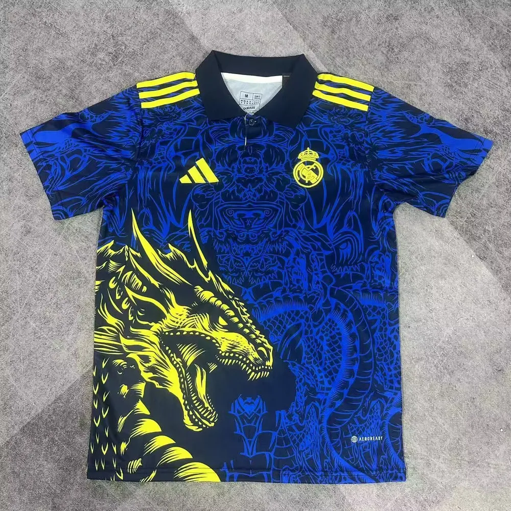 2025/2026 Real Madrid Camiseta Fútbol Edición Especial Patrón Dragón Azul  — main view