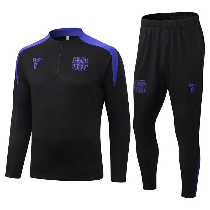 2025/2026 Barcelona Chándal de Entrenamiento Semi-Cremallera Negro Edición Conjunta Conjunto de Camiseta — main view