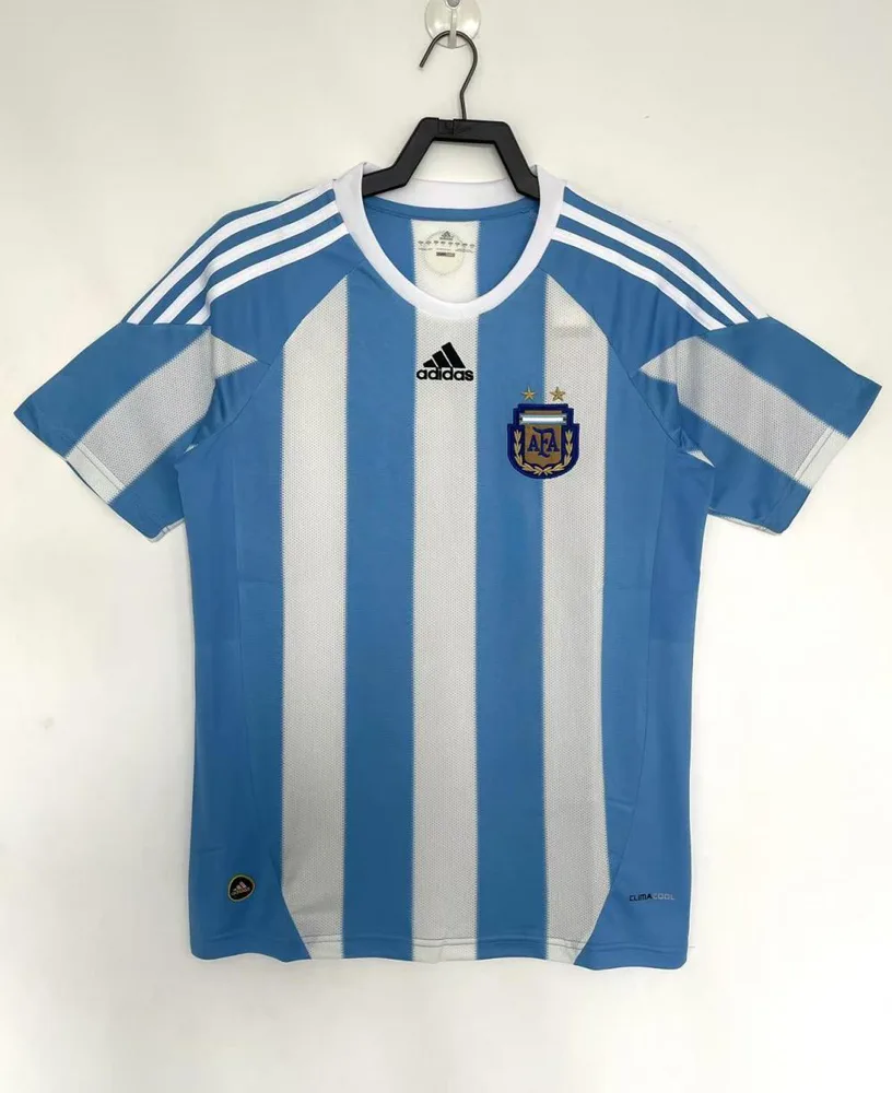 قميص كرة قدم ريترو منتخب الأرجنتين الوطني المنزلي 2010 جودة تايلاندية — main view