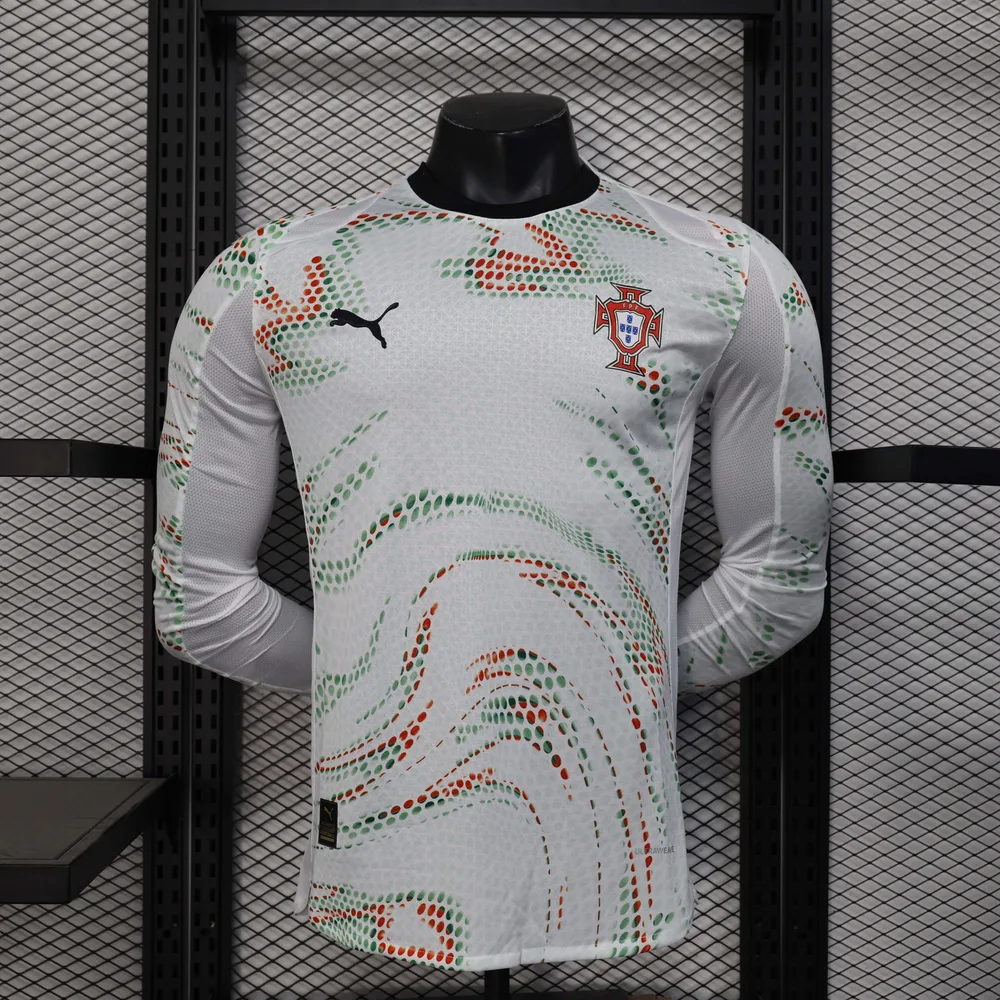 Camisa de Futebol Visitante Portugal Manga Longa Versão Jogador 2025 AAA para Torcedores — main view