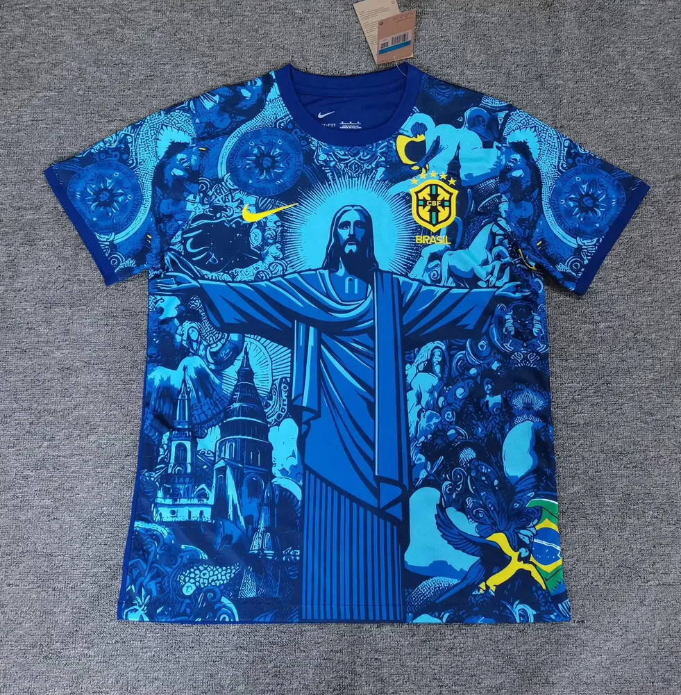 2025/2026 Maillot de Football Bleu Brésil Déesse  — main view