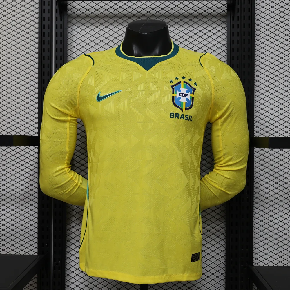 2026 Manga Longa Versão Jogador Brasil Camisa Principal AAA qualidade fã — main view