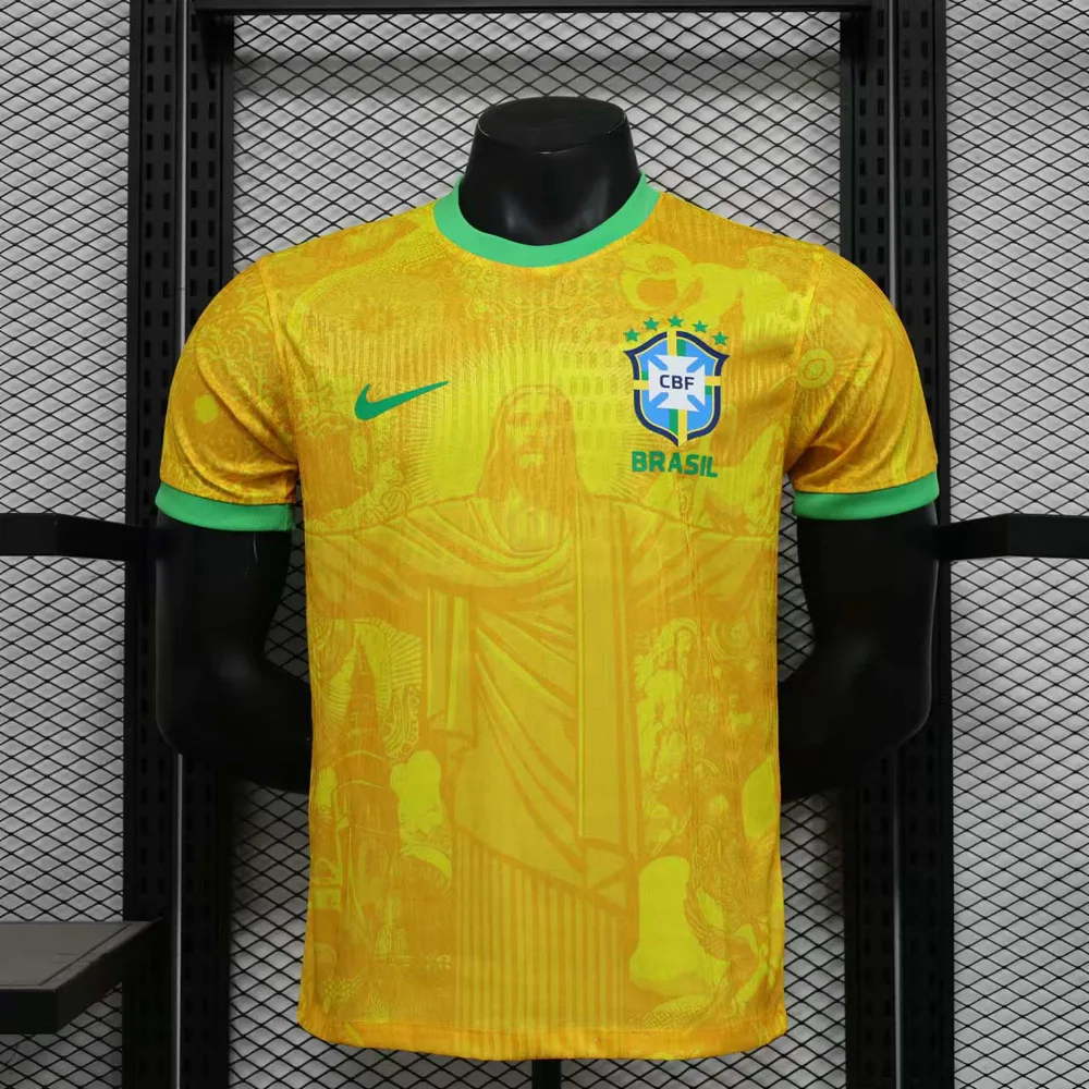 2024 Player Version Brazil Special Edition Jesus Yellow Football Shirt  — main view
