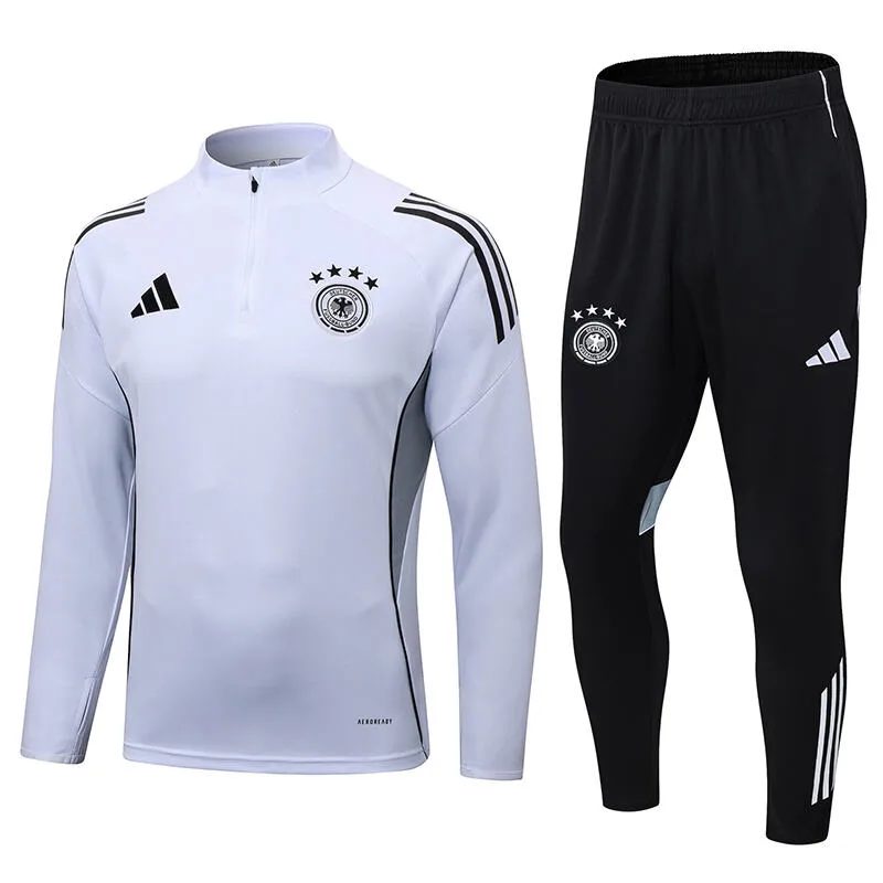 2025/2026 Alemanha Conjunto de Treino Half-Pull Branco de Futebol — main view