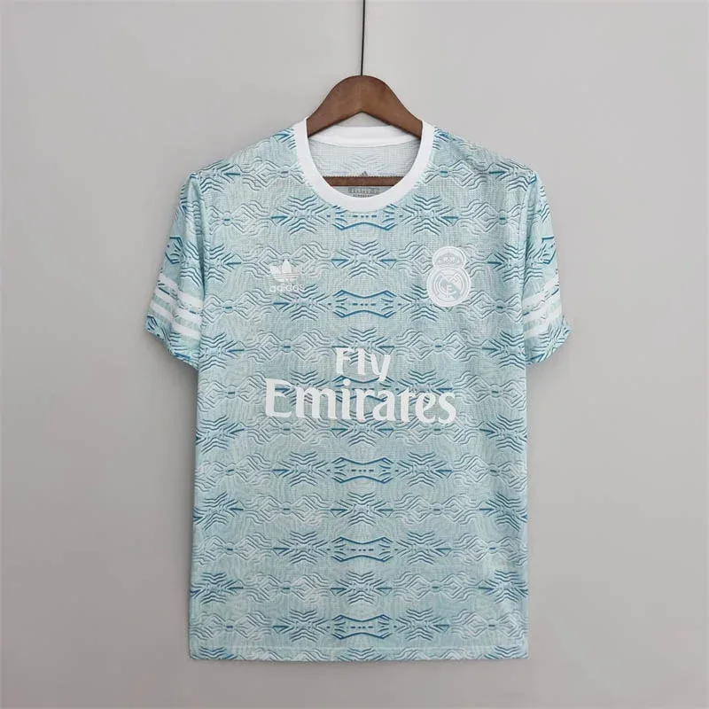 2022/2023 Real Madrid Training Wear Light Blue Pattern Football Shirt — main view