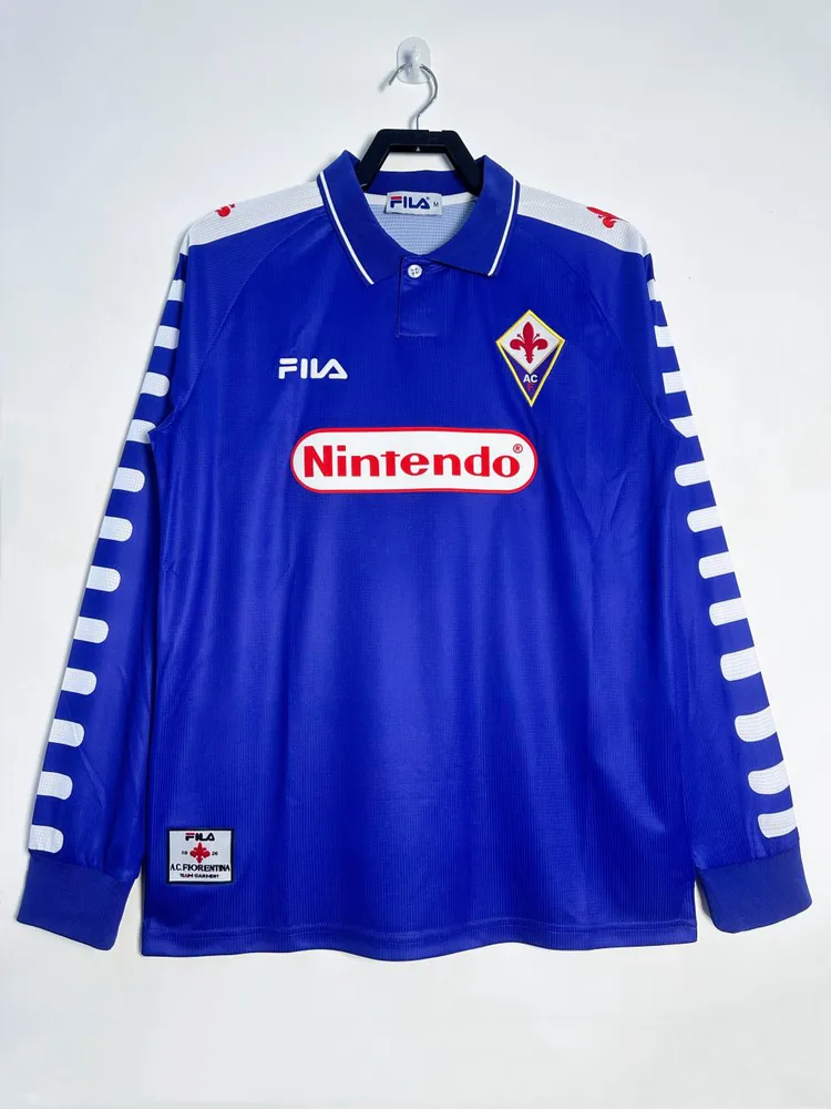 1998/1999 Retro Long Sleeve Fiorentina Home Soccer Jersey  — main view