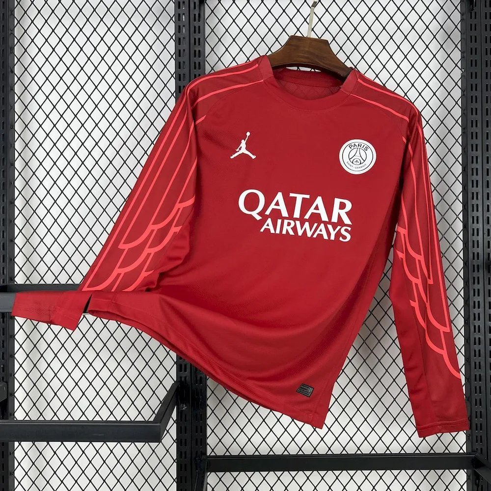 2025/2026 Long Sleeves Paris Saint-Germain red goalkeeper Football Jersey  — main view
