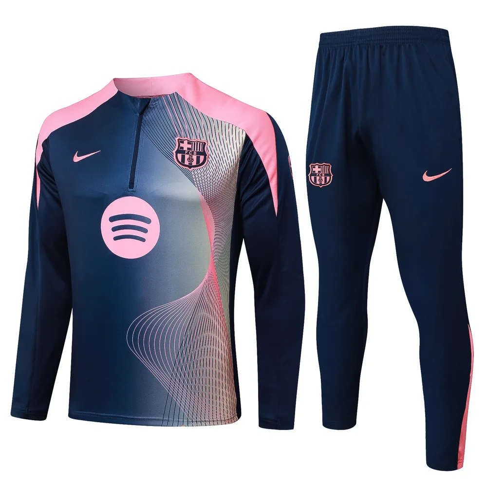 2025/2026 Barcelona Curve inkjet Half-Pull Training Suit Jersey  Set — main view