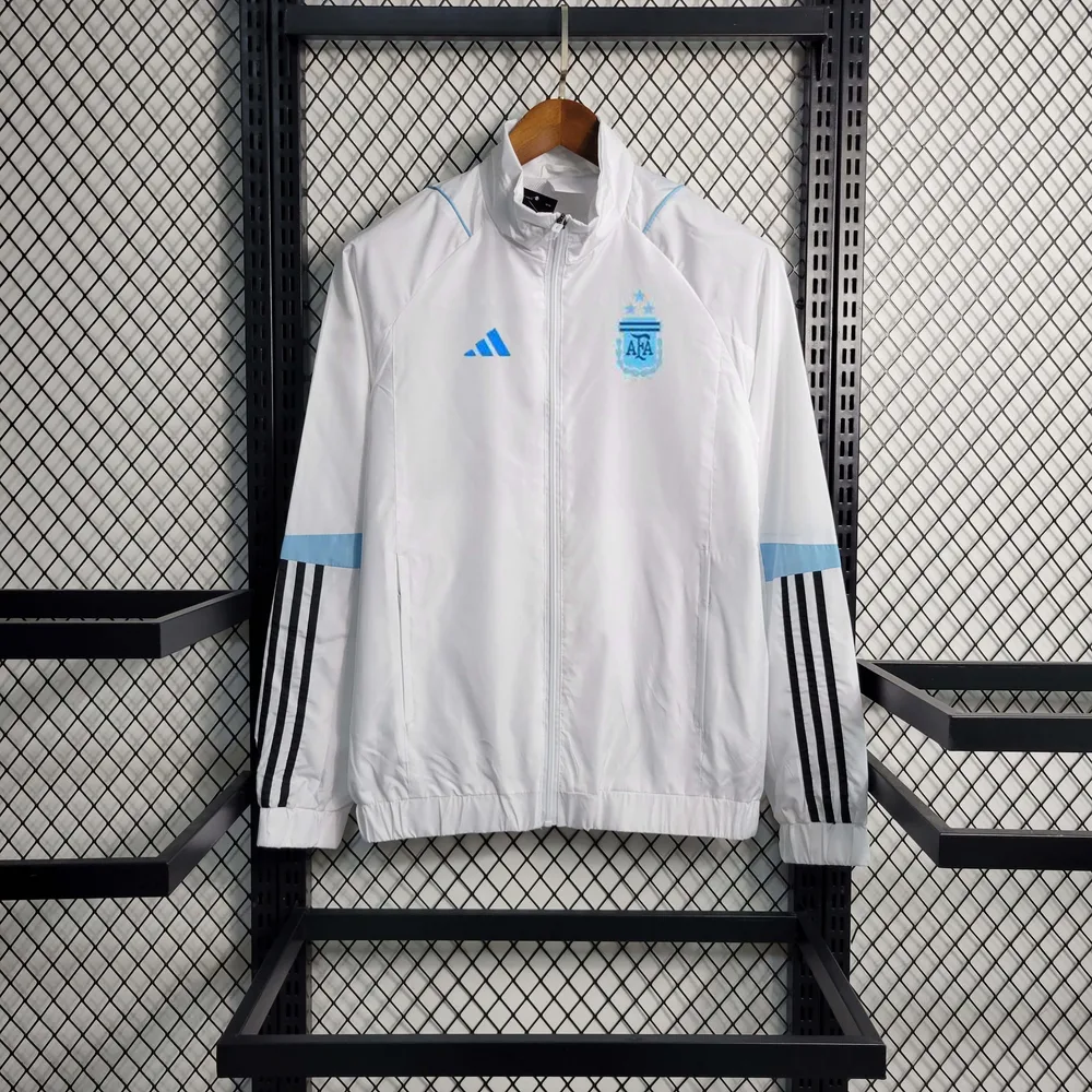 2023 Argentinien Fußballtrikot Windbreaker Weiß — main view