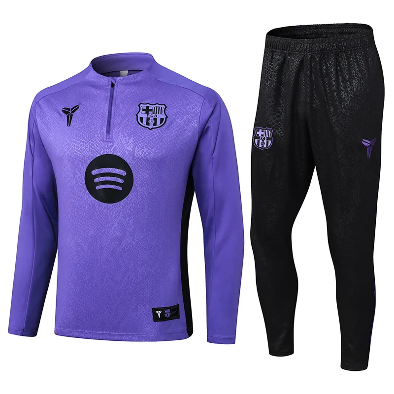 2025/2026 Barcelona Halbzug Trainingsanzug Lila Verbundausgabe Trikot Set — main view