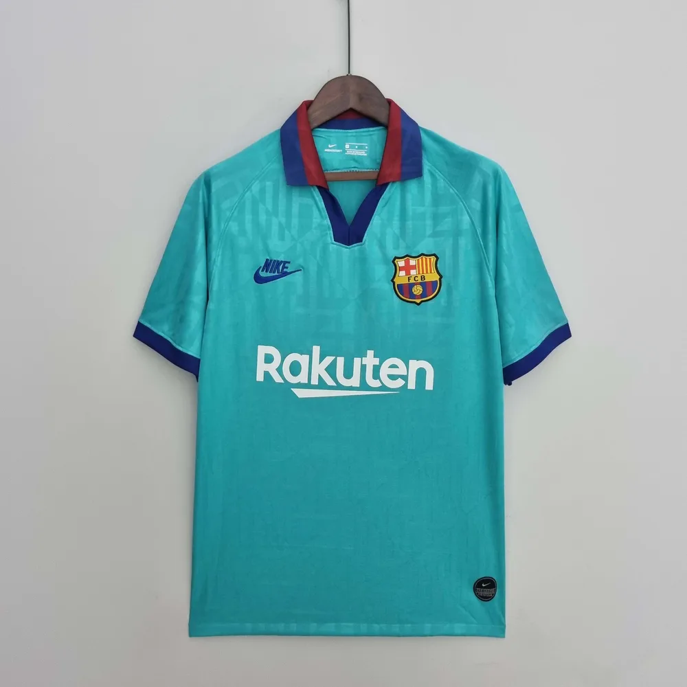 2019/2020 رجعي برشلونة ثالث خارج أرضه قميص كرة قدم جودة تايلاندية — main view