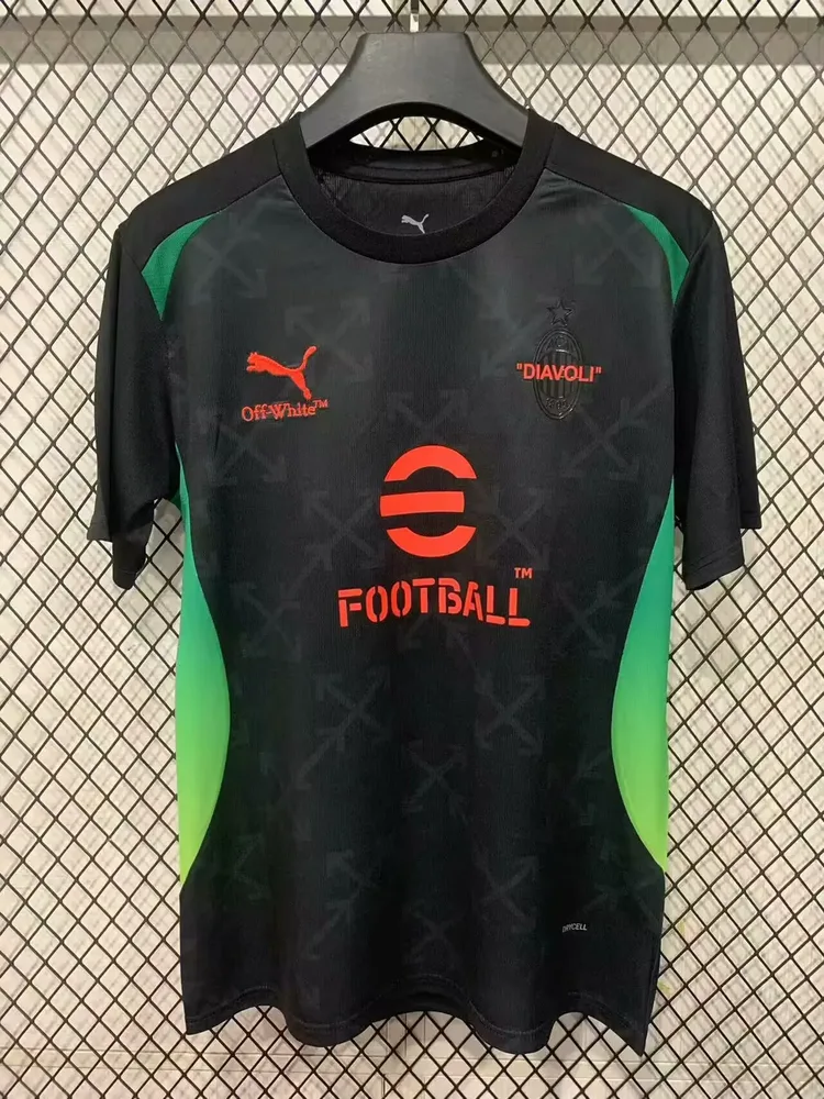 2025/2026 Camiseta de Fútbol Negra de Prepartido Uniformes del AC Milan  — main view