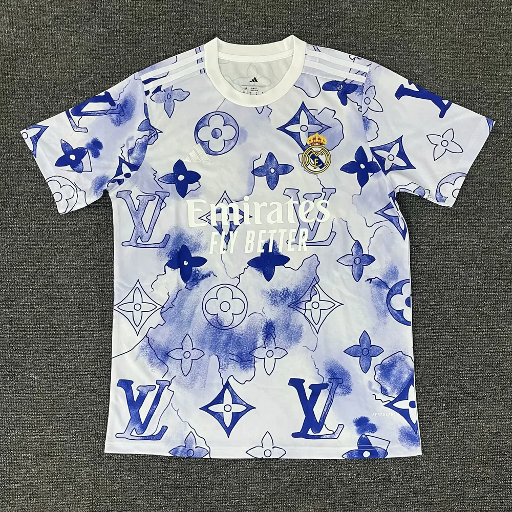2025/2026 Real Madrid Versão Co-branded Azul e Branca Camisa de Futebol  — main view
