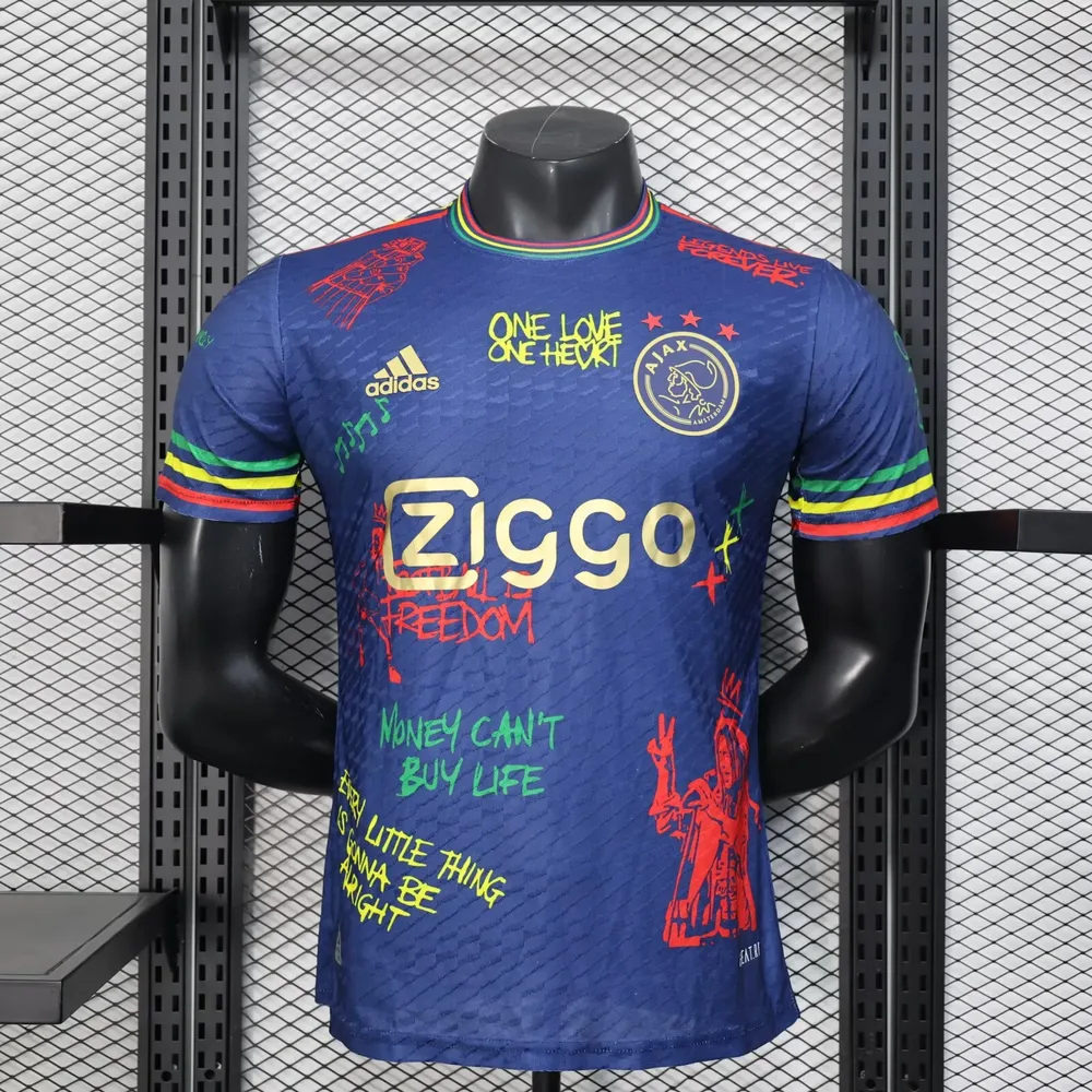 2025/2026 Player Version Ajax Doodle Plate Royal Blue Football Jersey  — main view