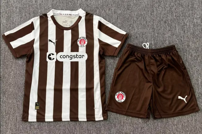 2025/2026 St. Pauli Heim Fußballtrikot AAA fan-gradät Kindergröße — main view