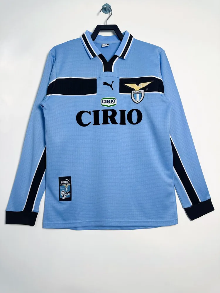 1998/1999 Retro Long Sleeve Lazio Home Soccer Jersey  — main view