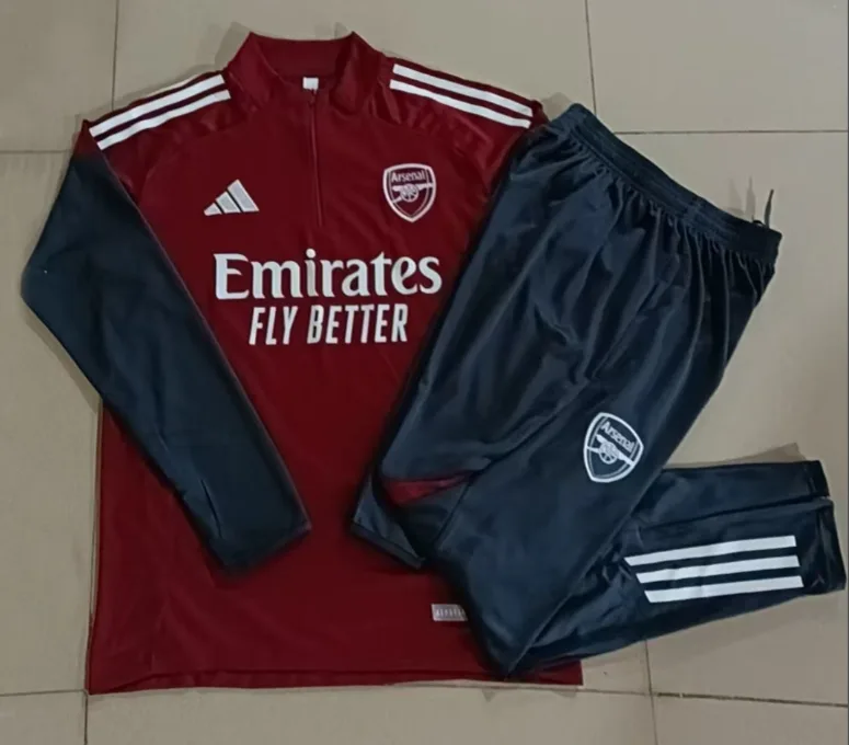 2025/2026 Arsenal Half-Pull Training Suit Red Football Shirt  Set 01 — main view