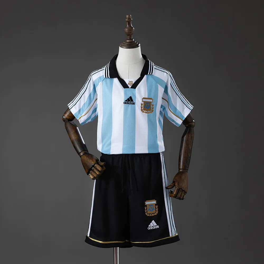1998 Retro Argentinien Heimtrikot AAA Fan-Qualität Kindergröße — main view
