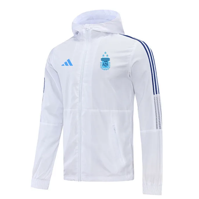 2023 Argentina Soccer Jersey Windbreaker white — main view