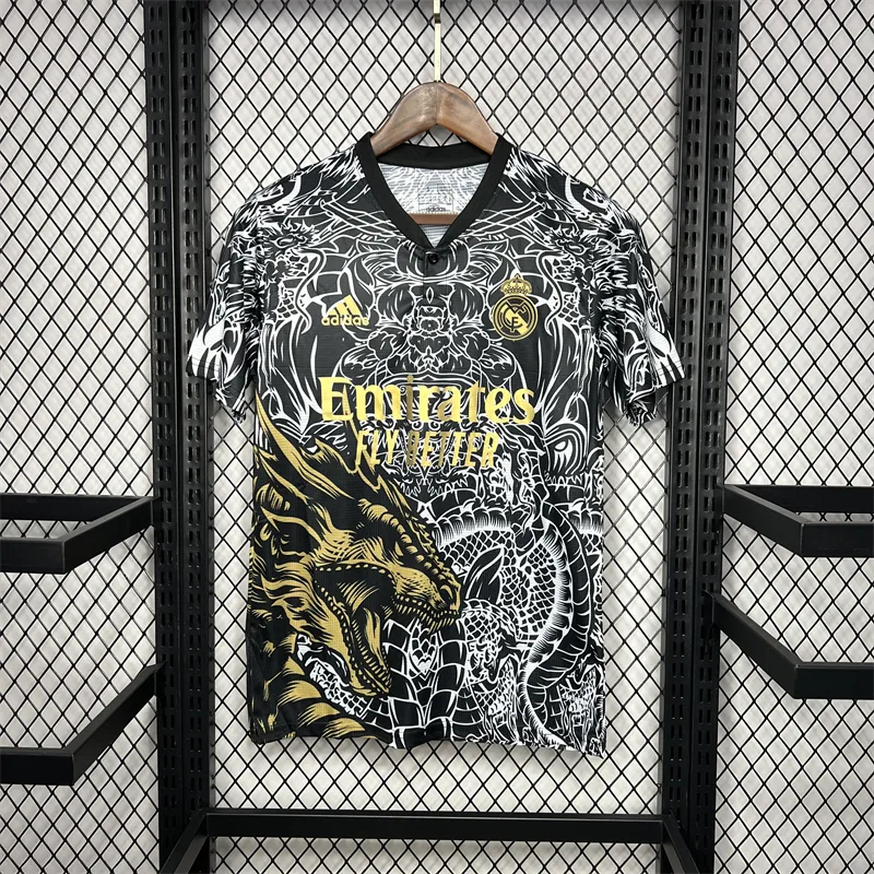 2024/2025 Real Madrid Black Dragon pattern Special Edition Jersey — main view