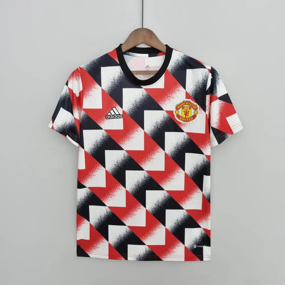 2022/2023 Manchester United Training Suit Red White Black Geometric Pattern  — main view