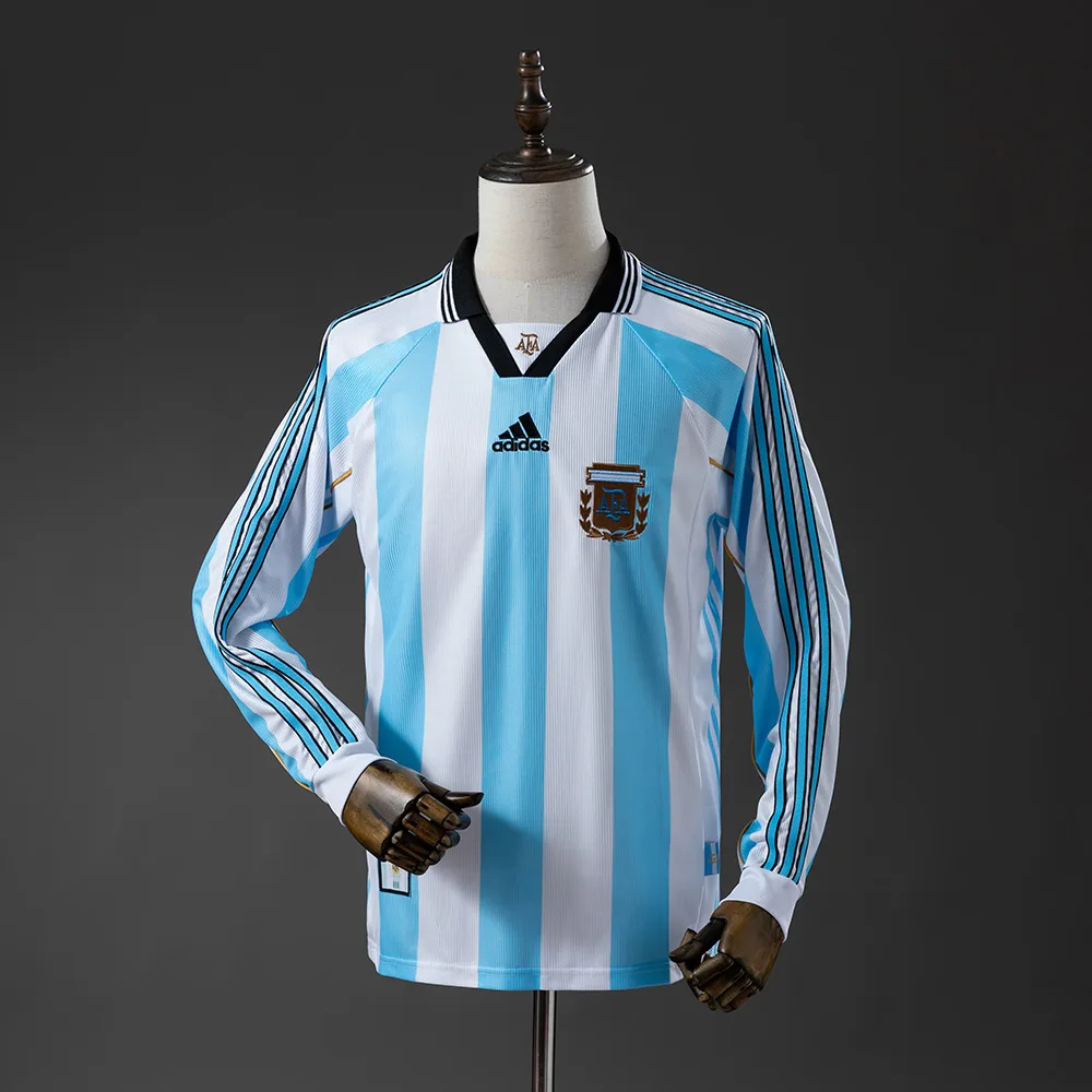 1998 Retro Long Sleeve Argentina Home Jersey  — main view