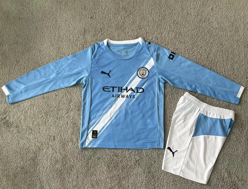 2025/2026 Long Sleeve Manchester City Home 01 Football Jersey  Kids Size — main view