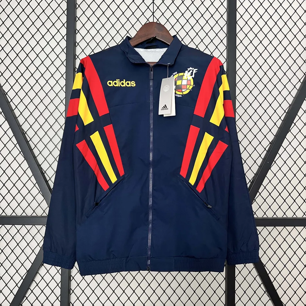2024 Spain Windbreaker Navy blue Soccer Jersey  — main view