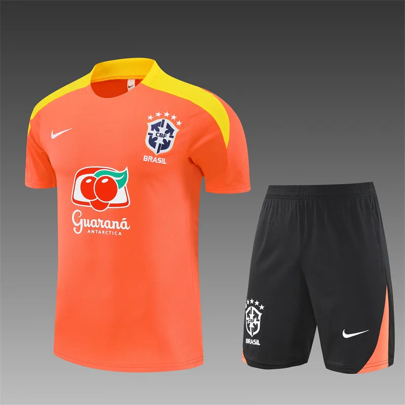 2026 Brésil Entraînement Maillot Football Orange AAA Qualité Fan — main view