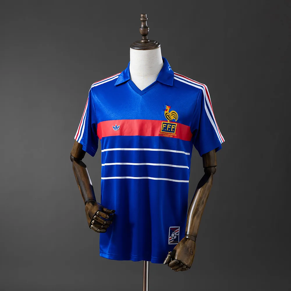 Camiseta Local Retro 1984 Francia AAA calidad fan — main view