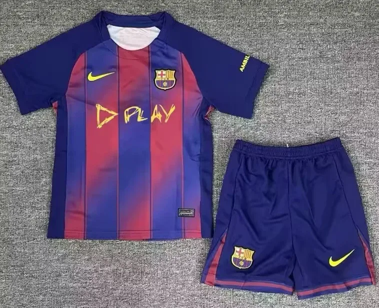 2025/2026 Barcelona Heim Derby Sonderedition Fußballtrikot AAA fan-gradät Kindergröße — main view