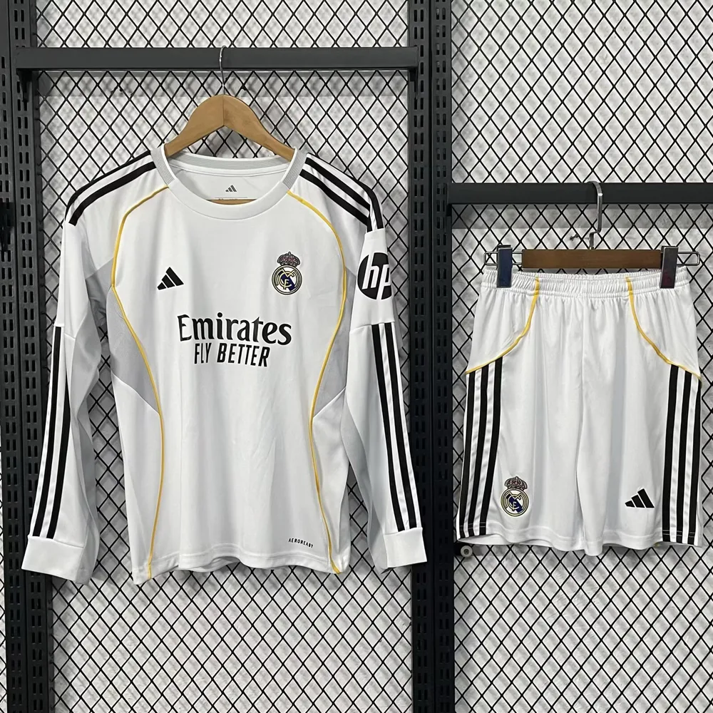 2025/2026 Langarm Real Madrid Heimtrikot  Kindergröße — main view