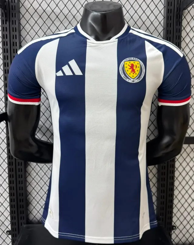 نسخة اللاعب قميص منتخب اسكتلندا الإصدار الخاص الأبيض والأزرق 2026 جودة تايلاندية  — main view