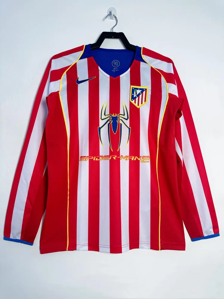 Camisa de Futebol Retro Manga Longa Atletico Madrid Home 2004/2005  — main view