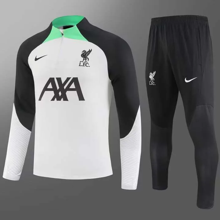 2023/2024 Liverpool Half-Pull Training Suit Gray-white Jersey  Set — main view